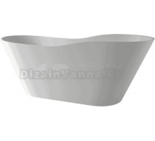 Ванна из литьевого мрамора Holbi Afrodita 1.01.005.11.1 160x70 см, отдельностоящая, матовая белая, овальная, с донным клапаном, фурнитура белая