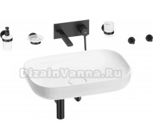 Комплект 8 в 1 Wellsee Croquis 201005722 глянцевый белый, матовый черный, С ВНУТРЕННЕЙ ЧАСТЬЮ