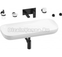 Комплект 8 в 1 Wellsee Croquis 201005737 глянцевый белый, матовый черный, С ВНУТРЕННЕЙ ЧАСТЬЮ