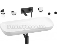 Комплект 8 в 1 Wellsee Croquis 201005742 глянцевый белый, матовый черный, С ВНУТРЕННЕЙ ЧАСТЬЮ