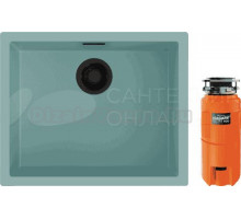 Комплект Мойка Omoikiri Yamakawa 55-U/I-AZ, azur blue + Измельчитель Nagare slim 900