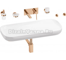 Комплект 8 в 1 Wellsee Croquis 201005764 глянцевый белый, розовое золото, С ВНУТРЕННЕЙ ЧАСТЬЮ