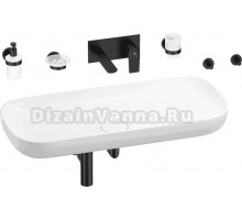 Комплект 8 в 1 Wellsee Croquis 201005817 глянцевый белый, матовый черный, С ВНУТРЕННЕЙ ЧАСТЬЮ