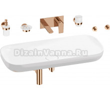 Комплект 8 в 1 Wellsee Croquis 201005819 глянцевый белый, розовое золото, С ВНУТРЕННЕЙ ЧАСТЬЮ