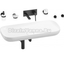 Комплект 8 в 1 Wellsee Croquis 201005822 глянцевый белый, матовый черный, С ВНУТРЕННЕЙ ЧАСТЬЮ