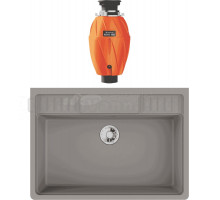 Комплект Мойка Omoikiri Kinokawa 90-GR, leningrad grey + Измельчитель Nagare 1000