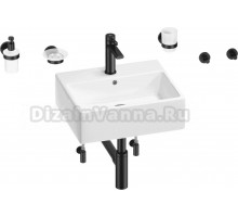 Комплект 9 в 1 Wellsee Graceful Pro 201006687 глянцевый белый, матовый черный