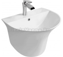 Раковина подвесная SantiLine SL-4020 57 глянцевая белая, фаянс