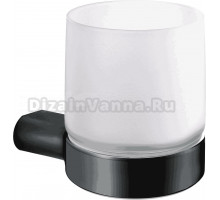 Стакан для ванной Inda Mito A2010NNE+R00100007 настенный, черный, стеклянный
