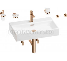 Комплект 9 в 1 Wellsee Graceful Pro 201006729 глянцевый белый, розовое золото