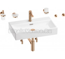 Комплект 9 в 1 Wellsee Graceful Pro 201006739 глянцевый белый, розовое золото