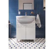 Тумба с раковиной DIWO Адлер 65 напольная, глянцевая белая