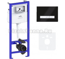 Инсталляция с кнопкой Lavinia Boho RelFix 77010019 цвет глянцевый черный, глянцевый белый, крепление к полу и стене, с регулировкой по высоте