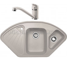 Комплект Мойка Zigmund & Shtain Eckig 1000.2, осенняя трава + Смеситель ZS 0200, осенняя трава