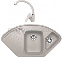 Комплект Мойка Zigmund & Shtain Eckig 1000.2, осенняя трава + Смеситель ZS 0300, осенняя трава