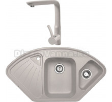 Комплект Мойка Zigmund & Shtain Eckig 1000.2, осенняя трава + Смеситель ZS 0900, осенняя трава