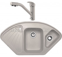 Комплект Мойка Zigmund & Shtain Eckig 1000.2, осенняя трава + Смеситель ZS 1100, осенняя трава