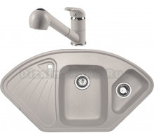 Комплект Мойка Zigmund & Shtain Eckig 1000.2, осенняя трава + Смеситель ZS 1200, осенняя трава