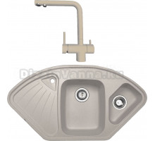 Комплект Мойка Zigmund & Shtain Eckig 1000.2, осенняя трава + Смеситель ZS 1300, осенняя трава