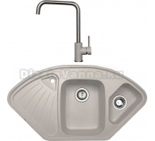 Комплект Мойка Zigmund & Shtain Eckig 1000.2, осенняя трава + Смеситель ZS 1400, осенняя трава