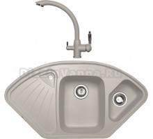 Комплект Мойка Zigmund & Shtain Eckig 1000.2, осенняя трава + Смеситель ZS 1500, осенняя трава