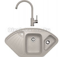 Комплект Мойка Zigmund & Shtain Eckig 1000.2, осенняя трава + Смеситель ZS 1600, осенняя трава