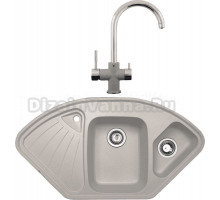 Комплект Мойка Zigmund & Shtain Eckig 1000.2, осенняя трава + Смеситель ZS 1800, осенняя трава