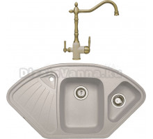 Комплект Мойка Zigmund & Shtain Eckig 1000.2, осенняя трава + Смеситель ZS 1900B, осенняя трава