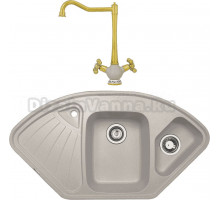 Комплект Мойка Zigmund & Shtain Eckig 1000.2, осенняя трава + Смеситель ZS 2100, осенняя трава