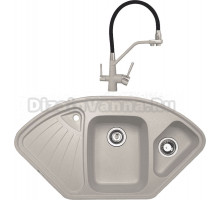 Комплект Мойка Zigmund & Shtain Eckig 1000.2, осенняя трава + Смеситель ZS 2200, осенняя трава