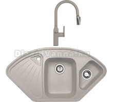 Комплект Мойка Zigmund & Shtain Eckig 1000.2, осенняя трава + Смеситель ZS 2500, осенняя трава