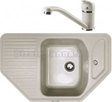 Комплект Мойка Zigmund & Shtain Eckig 800, осенняя трава + Смеситель ZS 0200, осенняя трава