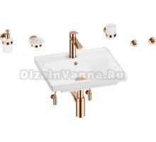 Комплект 9 в 1 Wellsee FreeDom 201006804 глянцевый белый, розовое золото