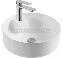 Накладная раковина AQUATEK Европа AQ5212-MW 41 матовая белая, круглая, с 1 отверстием под смеситель