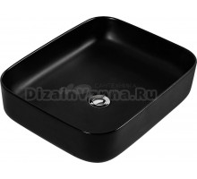 Накладная раковина AQUATEK Вега AQ5515-MB 50 матовая черная, прямоугольная