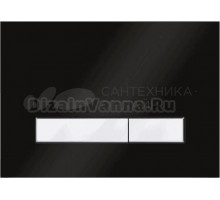 Кнопка смыва для унитаза Lavinia Boho RelFix 38050701 стекло, цвет черный, белый, с антибактериальным покрытием