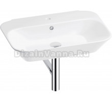 Накладная раковина Wellsee Eclatant 201001736 65 глянцевая белая, хром, прямоугольная, фаянс, с 1 отверстием под смеситель