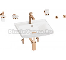 Комплект 9 в 1 Wellsee FreeDom 201006814 глянцевый белый, розовое золото
