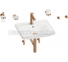Комплект 9 в 1 Wellsee FreeDom 201006824 глянцевый белый, розовое золото