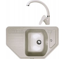 Комплект Мойка Zigmund & Shtain Eckig 800, осенняя трава + Смеситель ZS 0300, осенняя трава