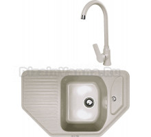 Комплект Мойка Zigmund & Shtain Eckig 800, осенняя трава + Смеситель ZS 0400, осенняя трава