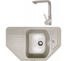 Комплект Мойка Zigmund & Shtain Eckig 800, осенняя трава + Смеситель ZS 0900, осенняя трава