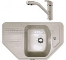 Комплект Мойка Zigmund & Shtain Eckig 800, осенняя трава + Смеситель ZS 1100, осенняя трава