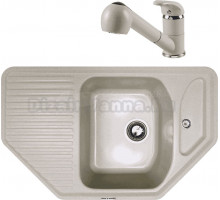 Комплект Мойка Zigmund & Shtain Eckig 800, осенняя трава + Смеситель ZS 1200, осенняя трава