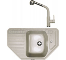 Комплект Мойка Zigmund & Shtain Eckig 800, осенняя трава + Смеситель ZS 1200L, осенняя трава