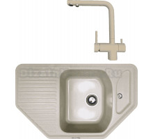 Комплект Мойка Zigmund & Shtain Eckig 800, осенняя трава + Смеситель ZS 1300, осенняя трава