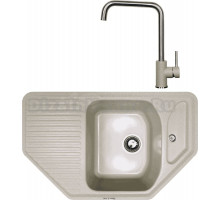 Комплект Мойка Zigmund & Shtain Eckig 800, осенняя трава + Смеситель ZS 1400, осенняя трава