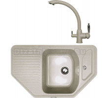 Комплект Мойка Zigmund & Shtain Eckig 800, осенняя трава + Смеситель ZS 1500, осенняя трава