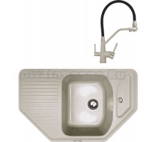 Комплект Мойка Zigmund & Shtain Eckig 800, осенняя трава + Смеситель ZS 2200, осенняя трава