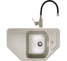 Комплект Мойка Zigmund & Shtain Eckig 800, осенняя трава + Смеситель ZS 2400B, осенняя трава